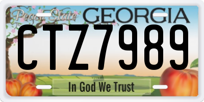 GA license plate CTZ7989