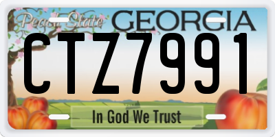 GA license plate CTZ7991
