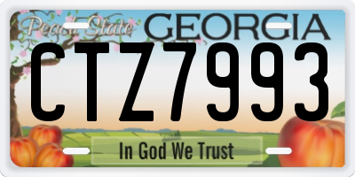 GA license plate CTZ7993