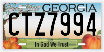 GA license plate CTZ7994