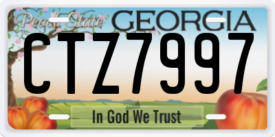 GA license plate CTZ7997