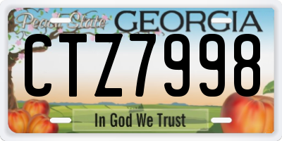 GA license plate CTZ7998