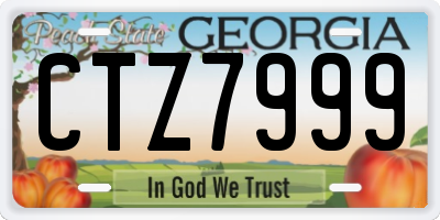 GA license plate CTZ7999