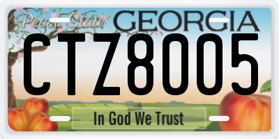 GA license plate CTZ8005