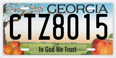 GA license plate CTZ8015
