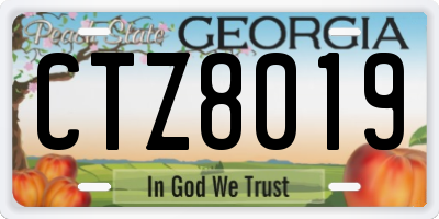 GA license plate CTZ8019