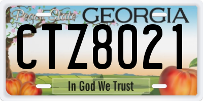GA license plate CTZ8021