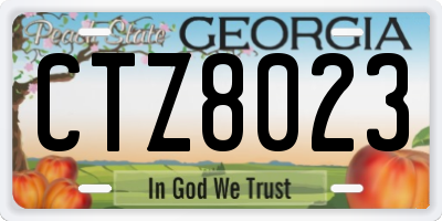 GA license plate CTZ8023