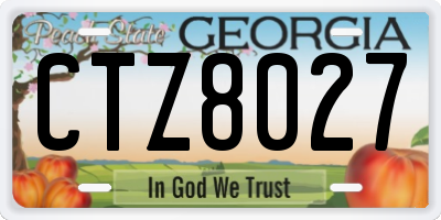 GA license plate CTZ8027