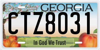 GA license plate CTZ8031