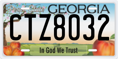 GA license plate CTZ8032