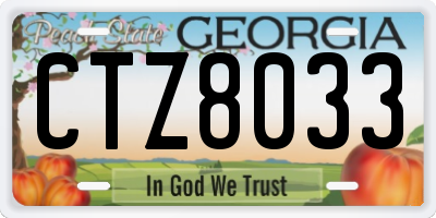GA license plate CTZ8033