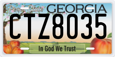 GA license plate CTZ8035