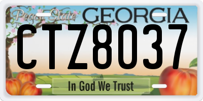 GA license plate CTZ8037