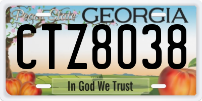 GA license plate CTZ8038