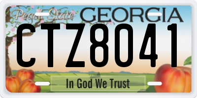 GA license plate CTZ8041