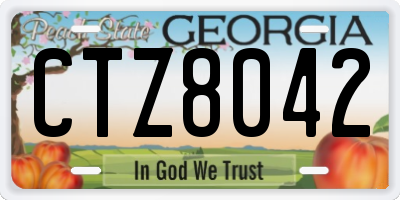 GA license plate CTZ8042