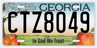 GA license plate CTZ8049
