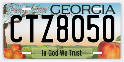GA license plate CTZ8050