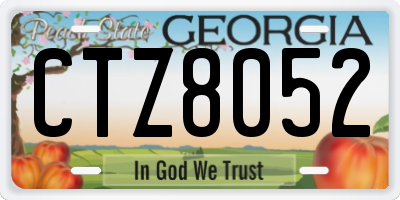 GA license plate CTZ8052
