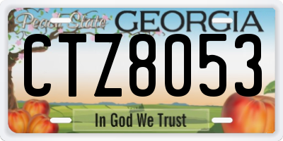 GA license plate CTZ8053