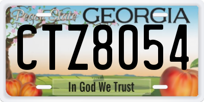 GA license plate CTZ8054