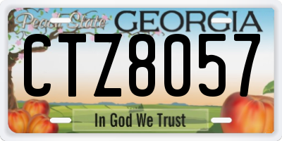 GA license plate CTZ8057