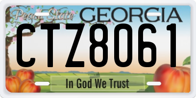 GA license plate CTZ8061
