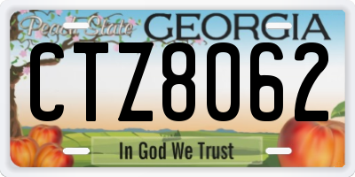 GA license plate CTZ8062