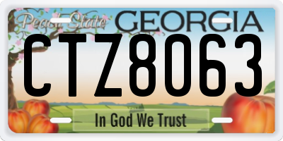 GA license plate CTZ8063