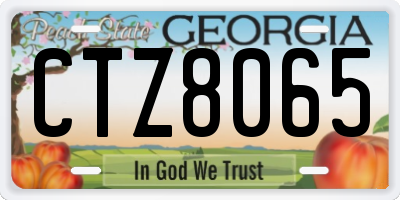 GA license plate CTZ8065