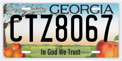 GA license plate CTZ8067
