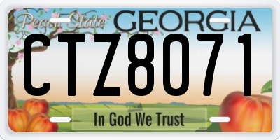 GA license plate CTZ8071