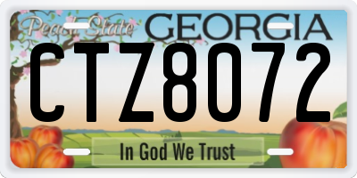 GA license plate CTZ8072