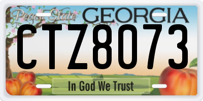 GA license plate CTZ8073