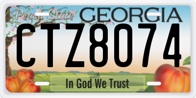 GA license plate CTZ8074
