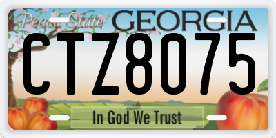 GA license plate CTZ8075
