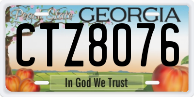 GA license plate CTZ8076