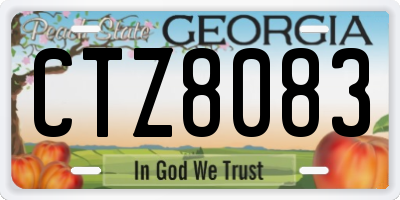 GA license plate CTZ8083
