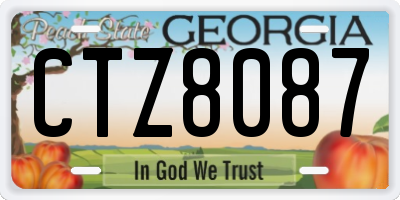 GA license plate CTZ8087