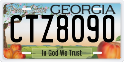 GA license plate CTZ8090