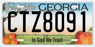 GA license plate CTZ8091