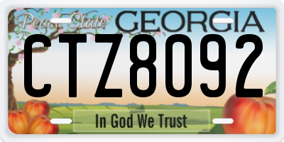 GA license plate CTZ8092