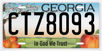 GA license plate CTZ8093