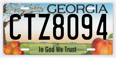 GA license plate CTZ8094