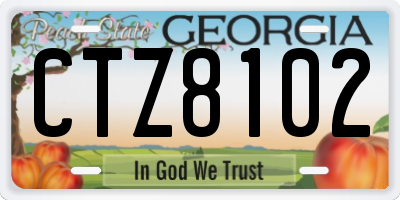 GA license plate CTZ8102