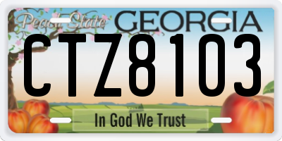 GA license plate CTZ8103