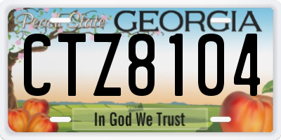 GA license plate CTZ8104