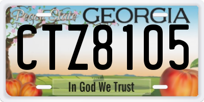GA license plate CTZ8105