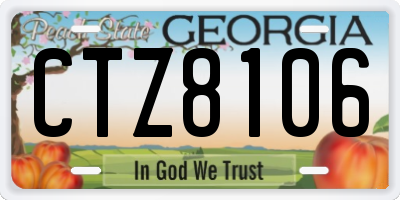 GA license plate CTZ8106